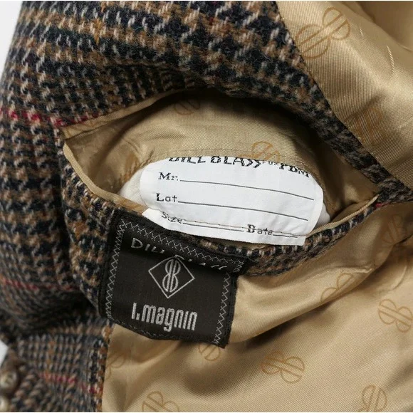 VTG Bill Blass Signature 38S Tweed Gun Club Check Sport Coat Men's 1980s 90s USA